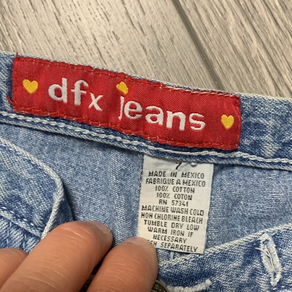 Vintage Y2K DFX Jeans Wide Leg Jeans with Big Pockets Size 7 - Picture 3 of 7